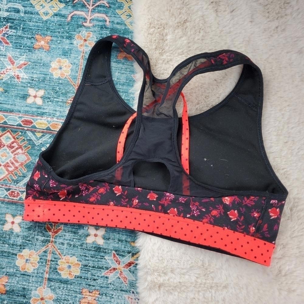 Old Navy Active Black Floral Sports Bra Athletic Large - Picture 3 of 7
